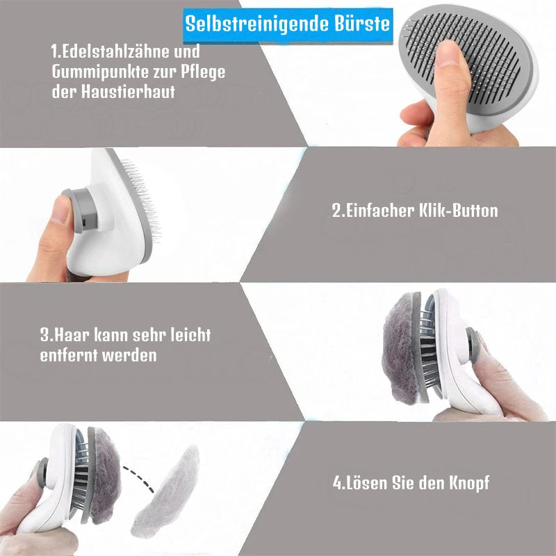 Selbstreinigende Haustierbürste